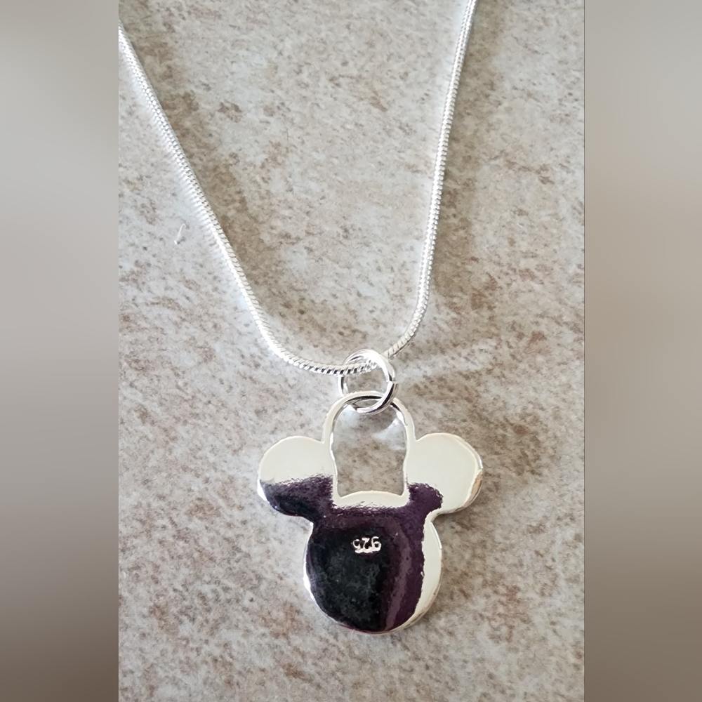 925 silver plated Mickey Mouse 20" necklace
